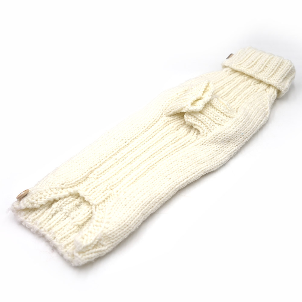 Pullover 40cm Naturweiß (lang gestrickten Bauch)