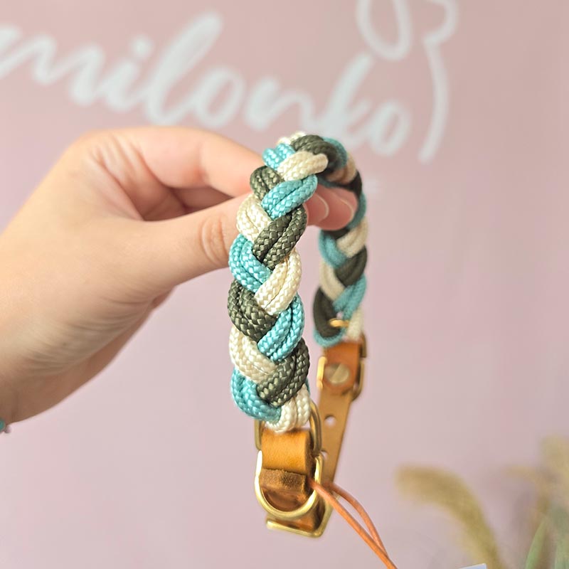 HU22-28cm Seegrün, Olive, Shiny Gold geflochten