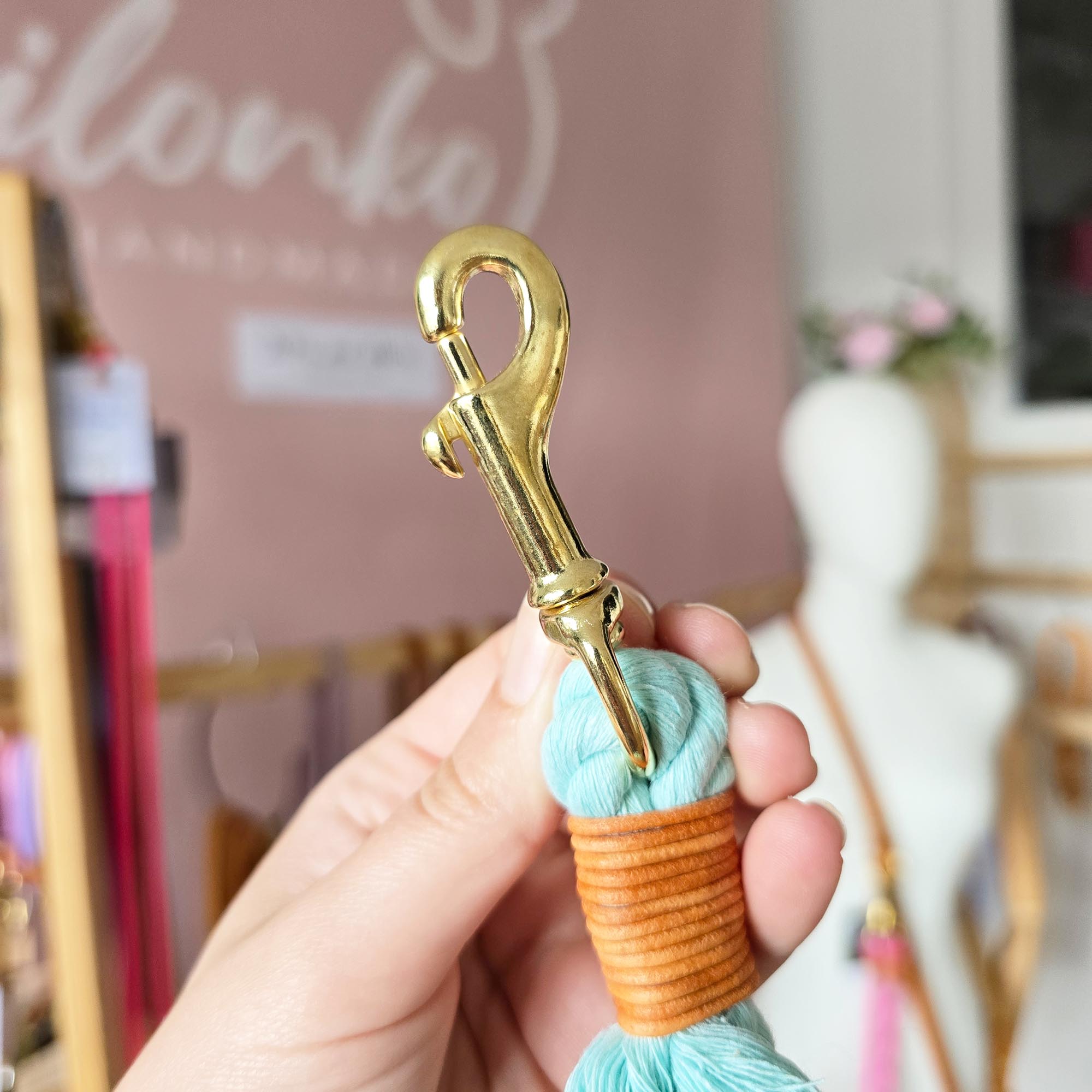 Baumwollleine Pastell Lila 2,3m (mittlere Karabiner) + Tauzergel Gratis