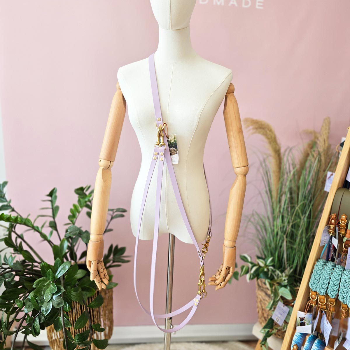 Koppelleine Biothane Flieder (mittlere Karabiner)