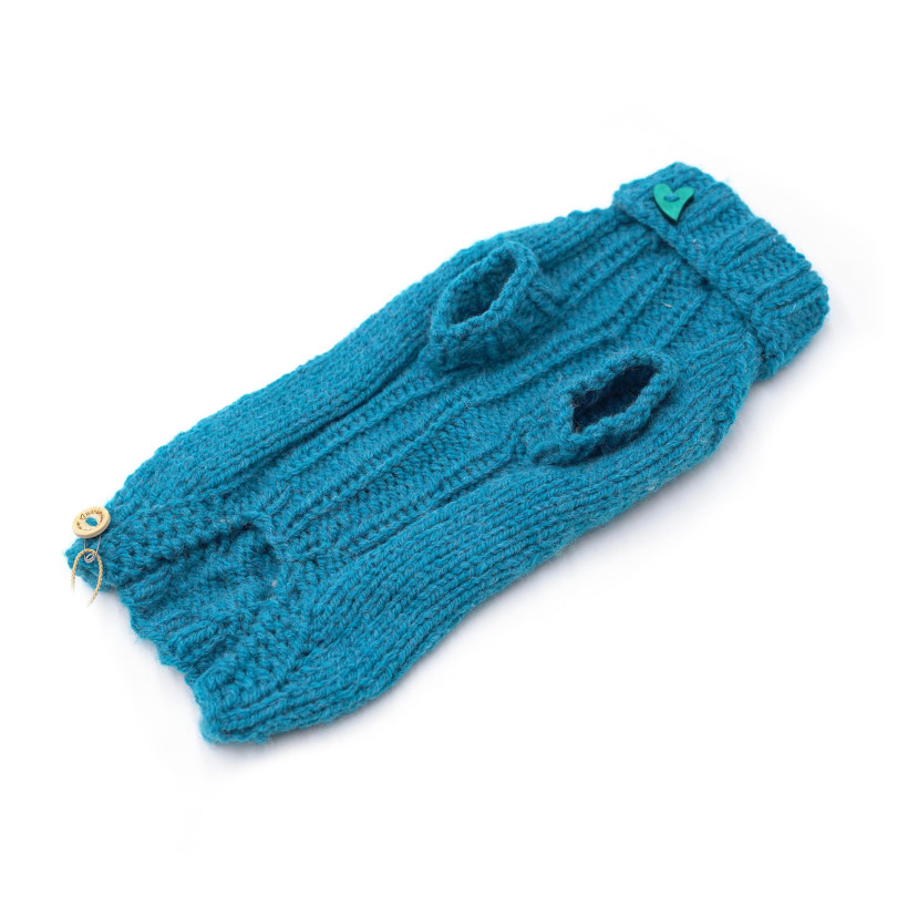 Pullover 25cm Blau (lang gestrickten Bauch)