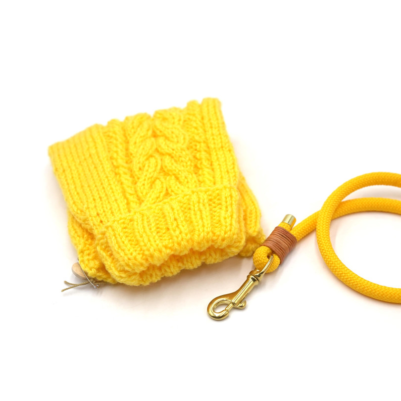 Pullover 30 cm Sonnengelb (lang gestrickten Bauch)